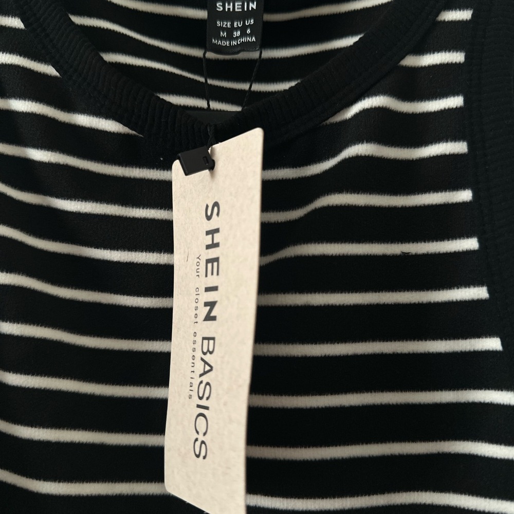Black and white striped crop top for summer